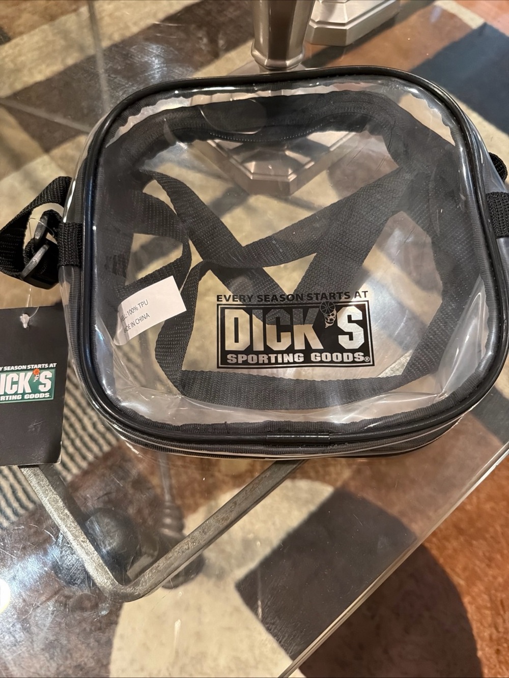 Dick’s Sporting Goods Stadium Clear Black Crossbody Bag with Adjustable Strap